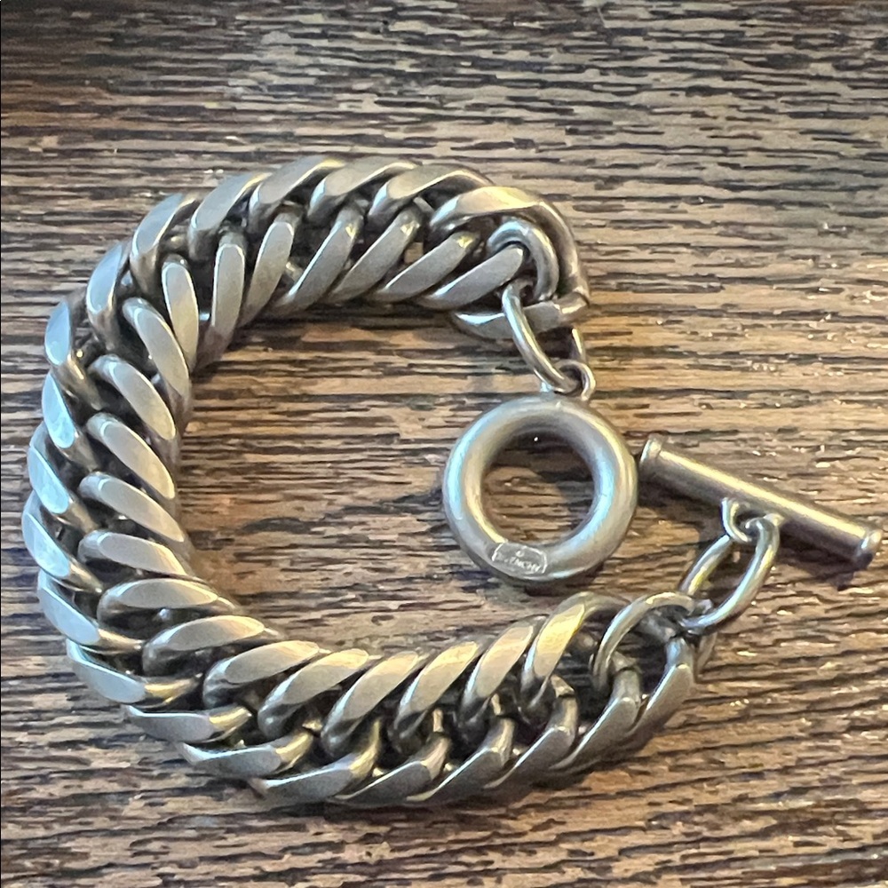 Vintage Givenchy Silver Matte heavy Cuban link bracelet